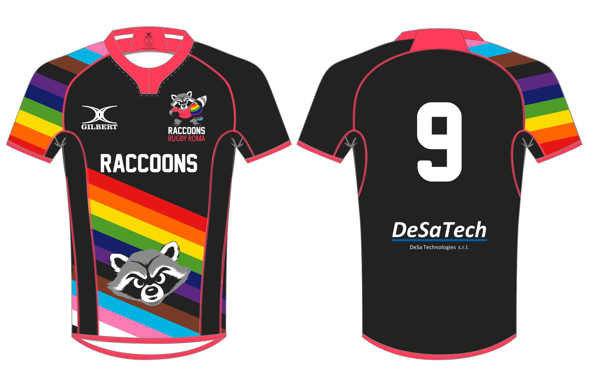GILBERT RACCOONS RUGBY ROMA MATCH JERSEY